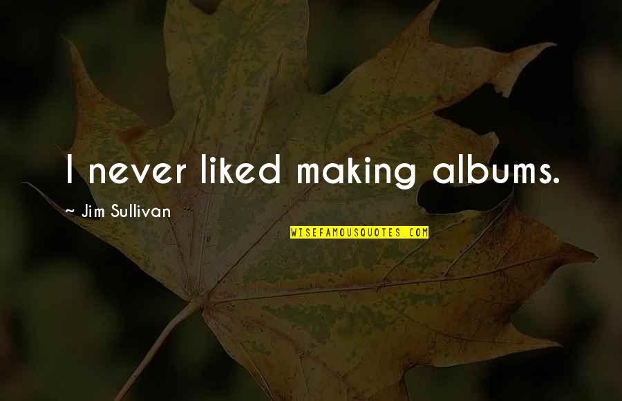 Observador Craft Quotes By Jim Sullivan: I never liked making albums. Observador Craft Quotes By Jim Sullivan: I never liked making albums.