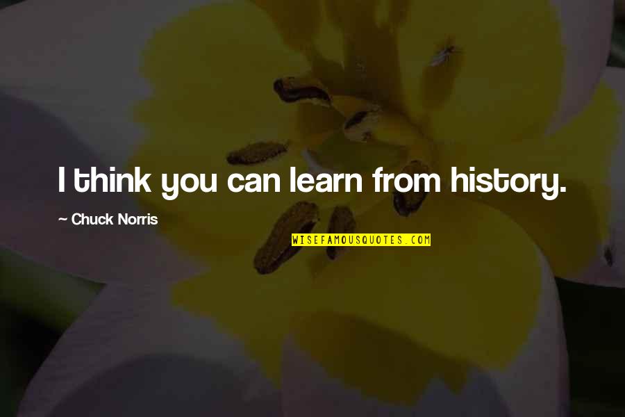 Obsessions Are Bad Quotes By Chuck Norris: I think you can learn from history.