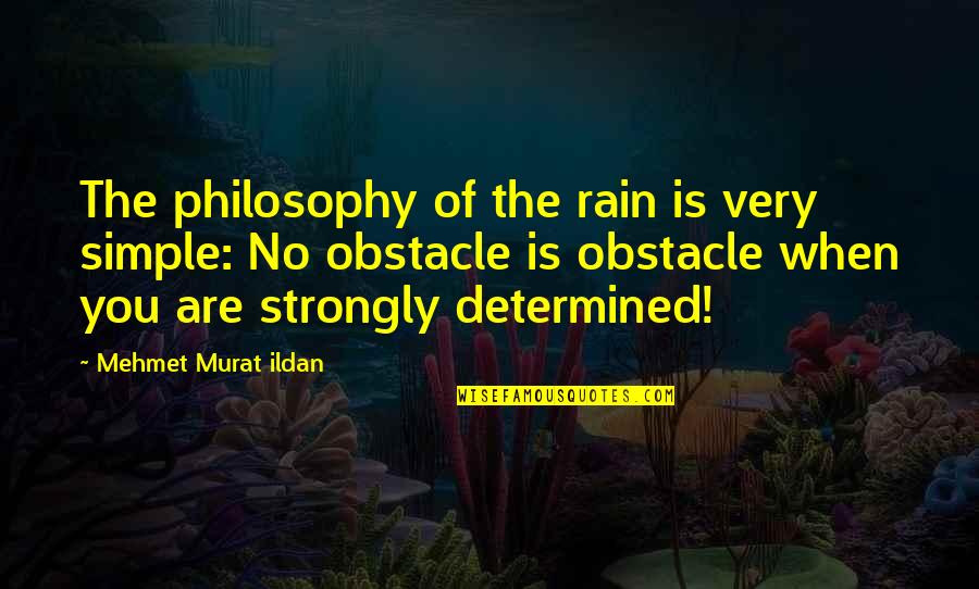 Obstacle Quotes By Mehmet Murat Ildan: The philosophy of the rain is very simple: