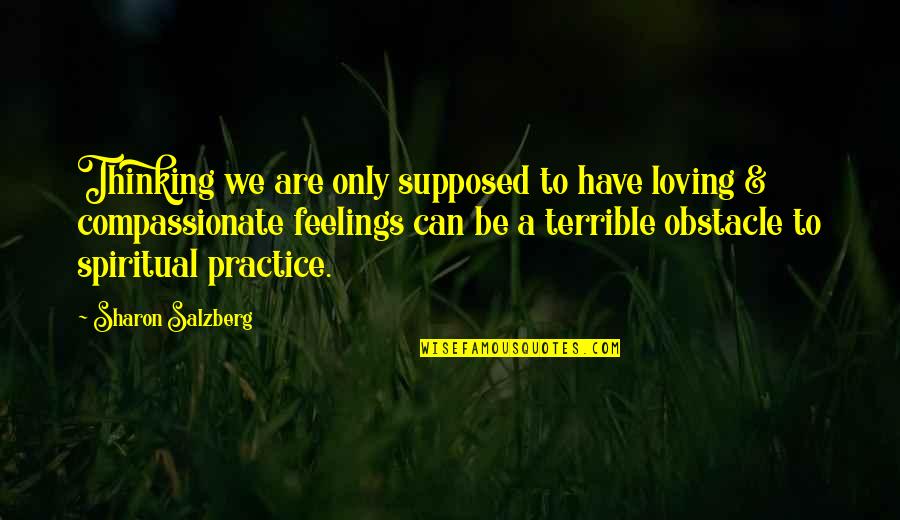 Obstativa Quotes By Sharon Salzberg: Thinking we are only supposed to have loving Obstativa Quotes By Sharon Salzberg: Thinking we are only supposed to have loving