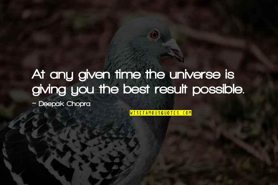 Obtain Goal Quotes By Deepak Chopra: At any given time the universe is giving