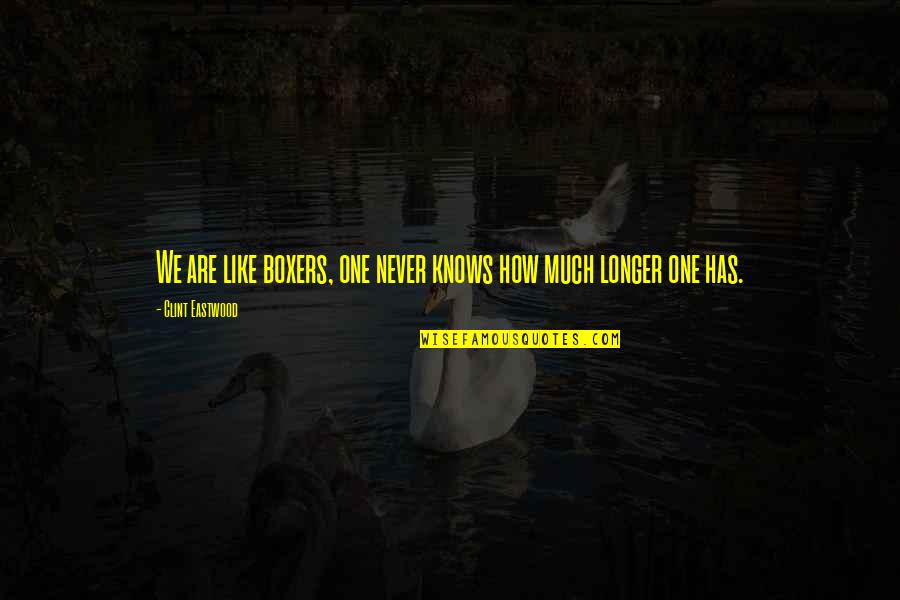 Obtrudes Def Quotes By Clint Eastwood: We are like boxers, one never knows how Obtrudes Def Quotes By Clint Eastwood: We are like boxers, one never knows how