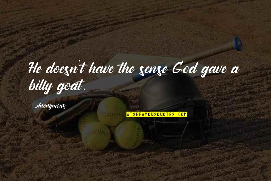 Obtundent Quotes By Anonymous: He doesn't have the sense God gave a