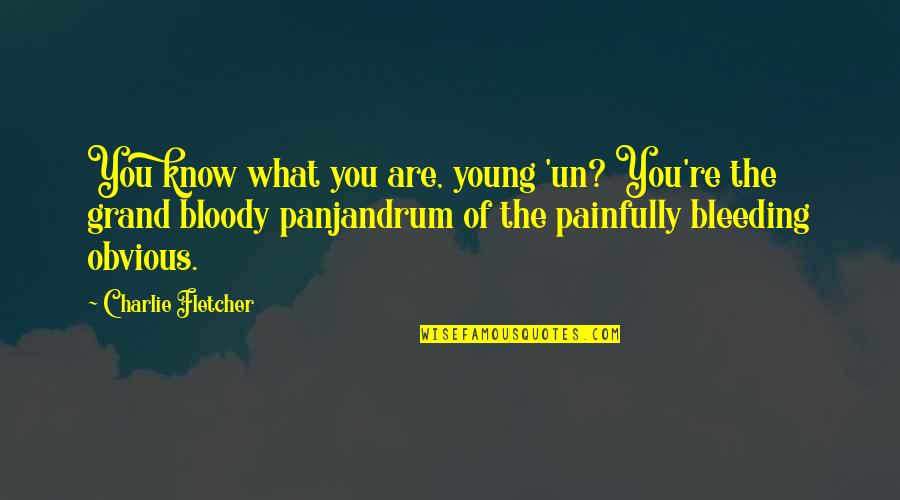 Obvious Quotes By Charlie Fletcher: You know what you are, young 'un? You're Obvious Quotes By Charlie Fletcher: You know what you are, young 'un? You're