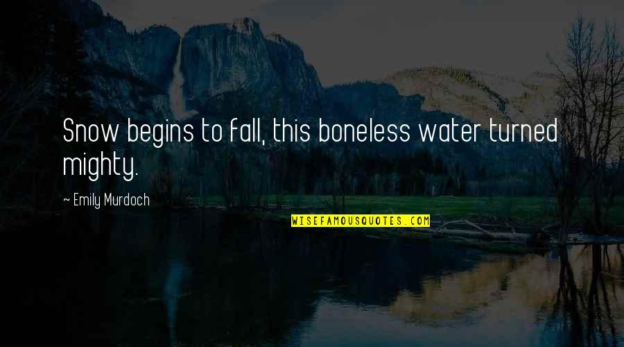 Obvious Quotes Quotes By Emily Murdoch: Snow begins to fall, this boneless water turned
