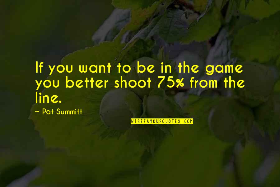 Obviousness Uspto Quotes By Pat Summitt: If you want to be in the game