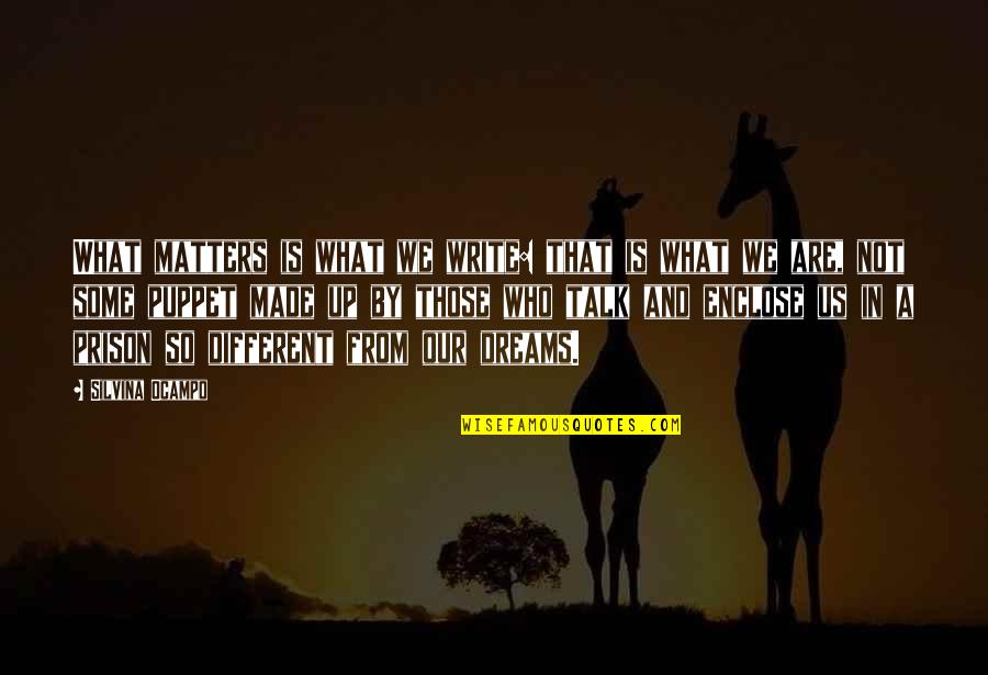 Ocampo Quotes By Silvina Ocampo: What matters is what we write: that is Ocampo Quotes By Silvina Ocampo: What matters is what we write: that is