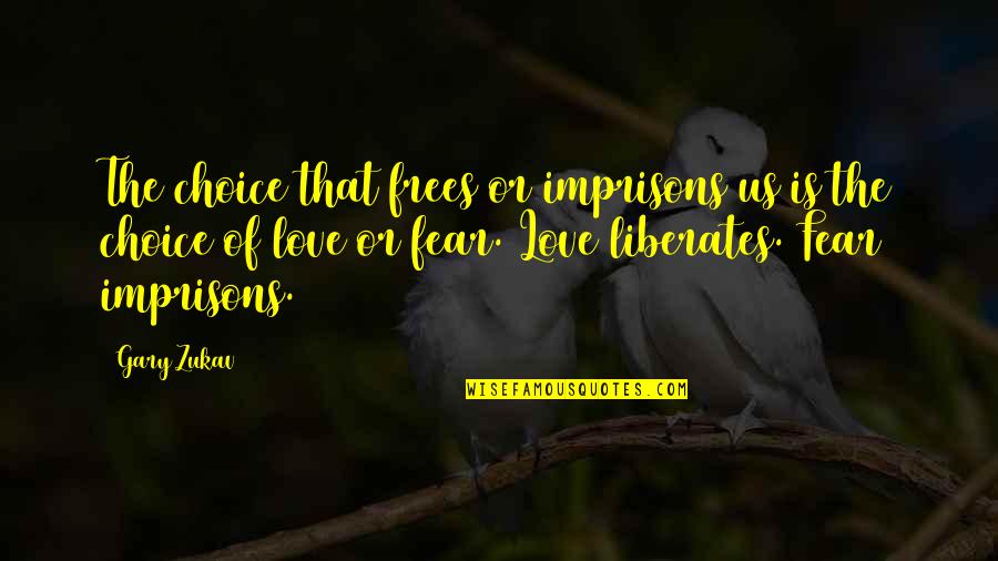 Occassion Quotes By Gary Zukav: The choice that frees or imprisons us is Occassion Quotes By Gary Zukav: The choice that frees or imprisons us is