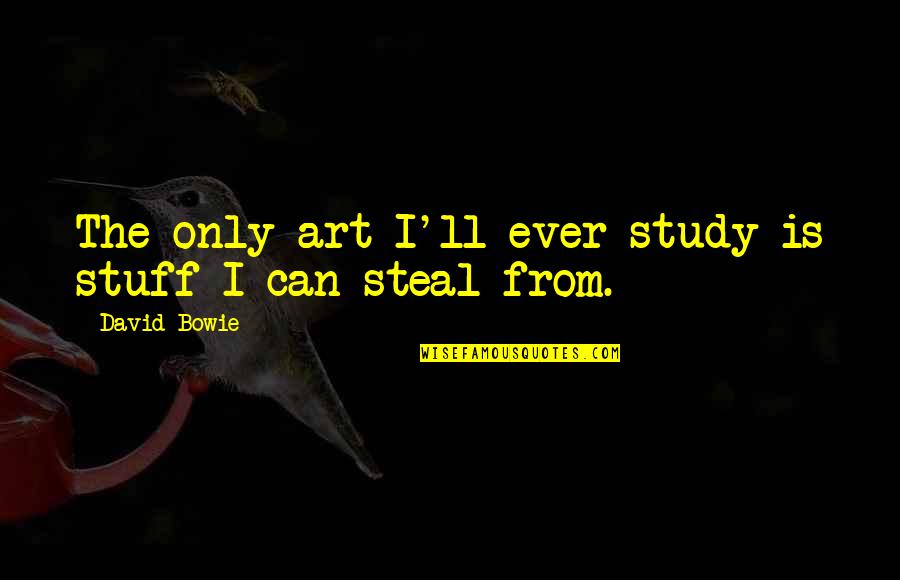 Occhio Quotes By David Bowie: The only art I'll ever study is stuff