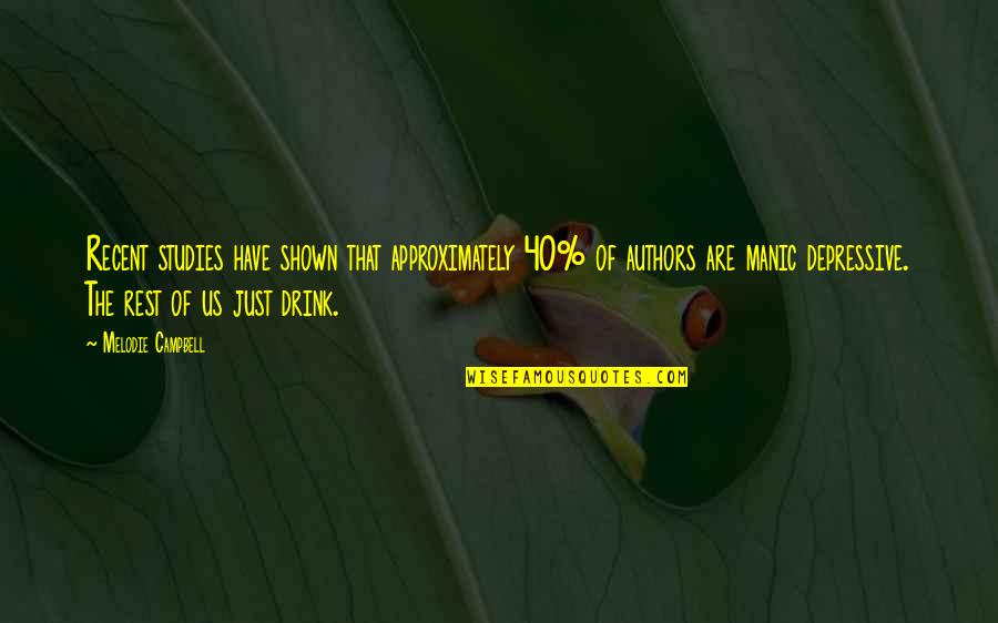 Occipucio Linea Quotes By Melodie Campbell: Recent studies have shown that approximately 40% of Occipucio Linea Quotes By Melodie Campbell: Recent studies have shown that approximately 40% of