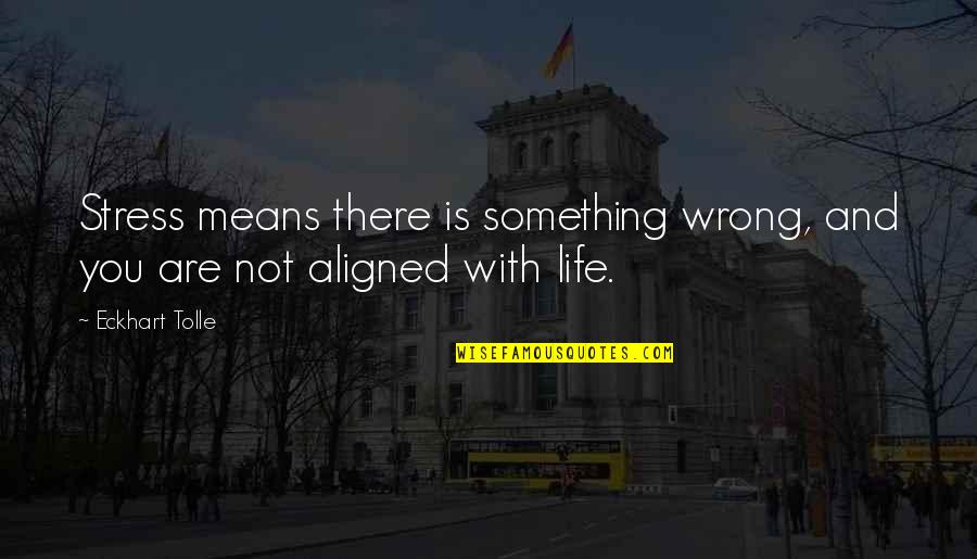 Occult Latin Quotes By Eckhart Tolle: Stress means there is something wrong, and you