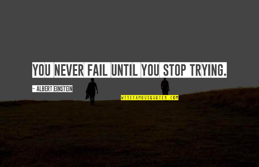Occultist Quotes By Albert Einstein: You never fail until you stop trying.