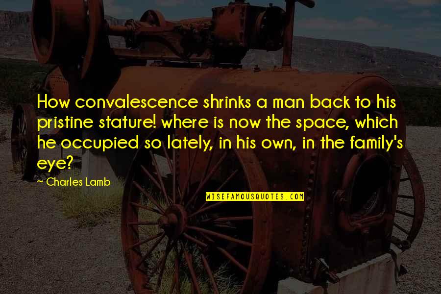 Occupied Quotes By Charles Lamb: How convalescence shrinks a man back to his