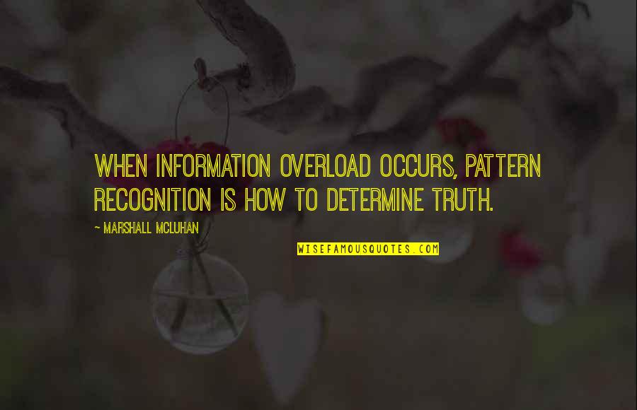 Occurs Quotes By Marshall McLuhan: When information overload occurs, pattern recognition is how
