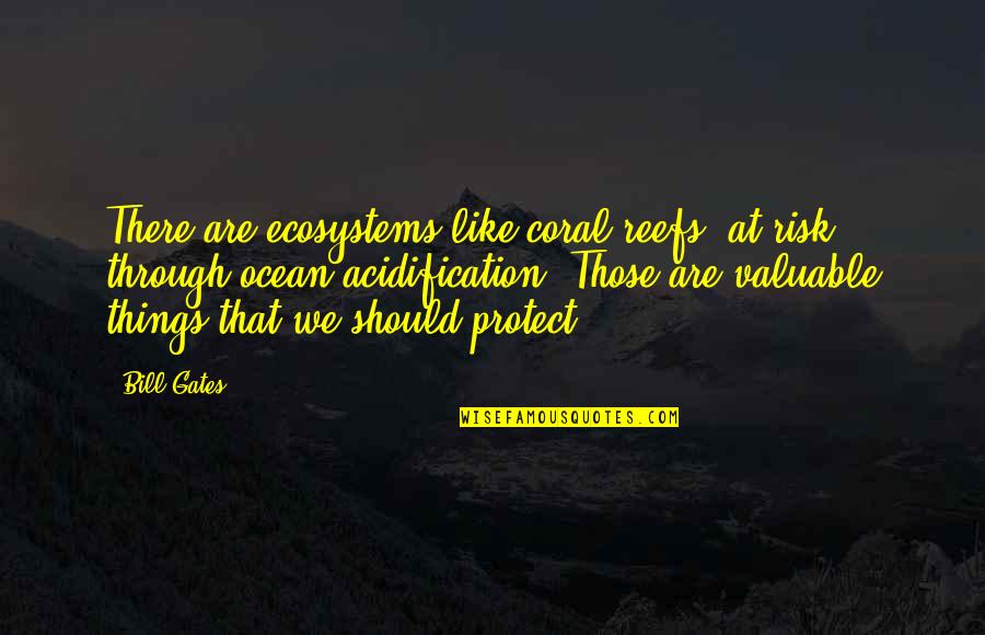 Ocean Acidification Quotes By Bill Gates: There are ecosystems like coral reefs [at risk]