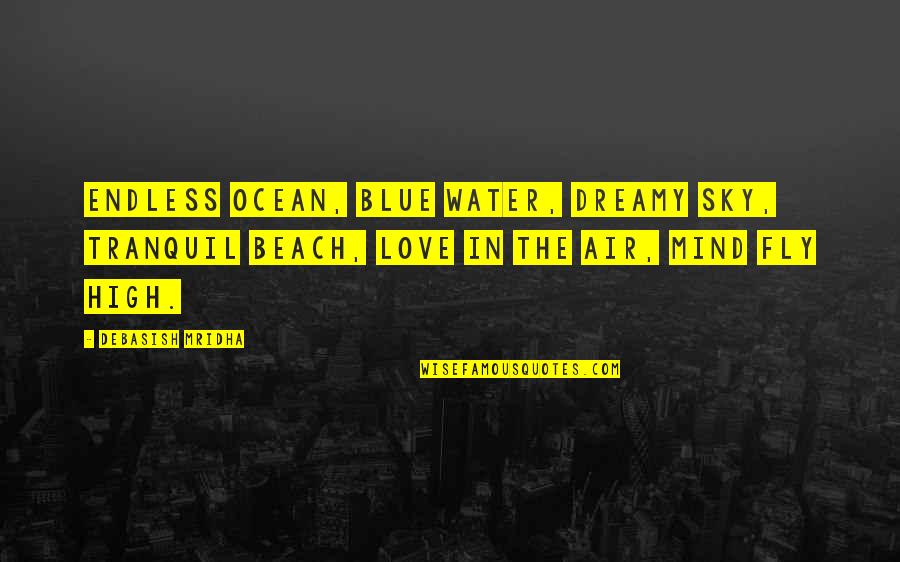 Ocean And Beach Quotes By Debasish Mridha: Endless ocean, blue water, dreamy sky, tranquil beach,