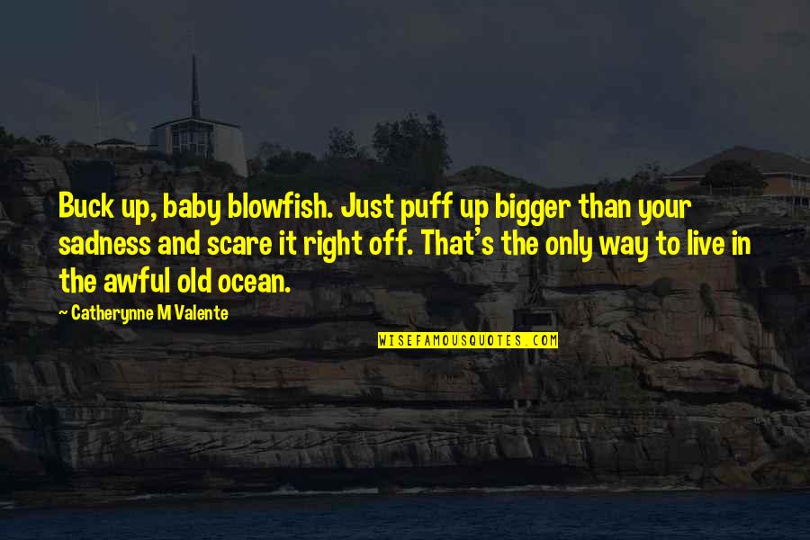 Ocean And Life Quotes By Catherynne M Valente: Buck up, baby blowfish. Just puff up bigger Ocean And Life Quotes By Catherynne M Valente: Buck up, baby blowfish. Just puff up bigger