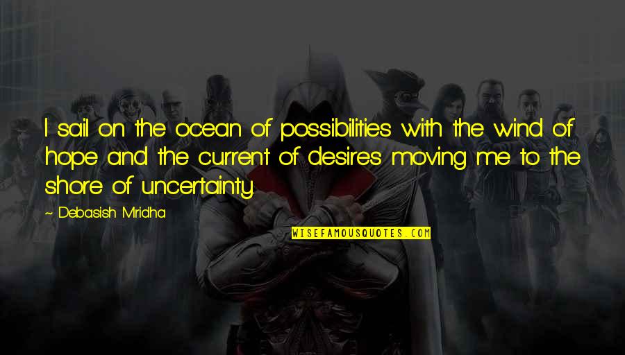 Ocean And Life Quotes By Debasish Mridha: I sail on the ocean of possibilities with Ocean And Life Quotes By Debasish Mridha: I sail on the ocean of possibilities with