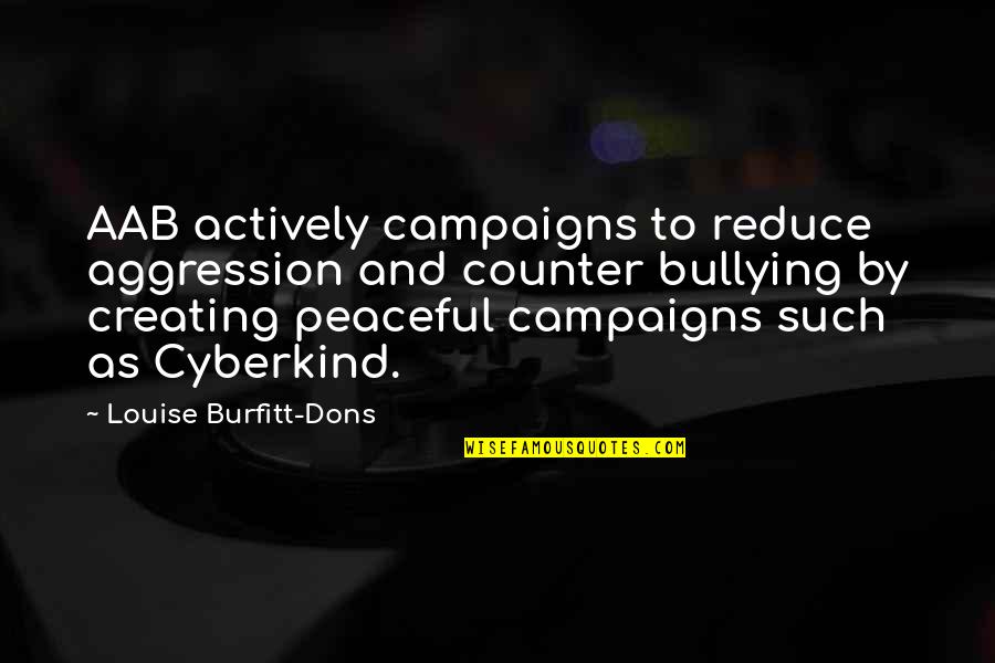 Ocean Quotations Quotes By Louise Burfitt-Dons: AAB actively campaigns to reduce aggression and counter