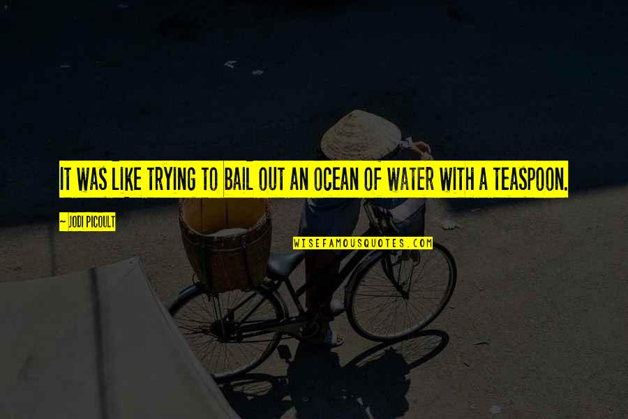 Ocean Water Quotes By Jodi Picoult: It was like trying to bail out an