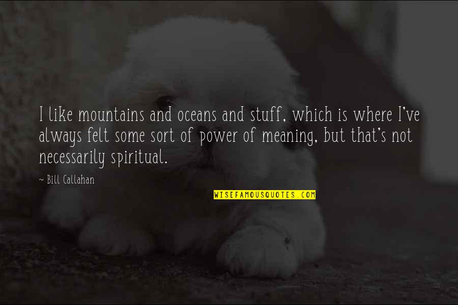 Oceans's Quotes By Bill Callahan: I like mountains and oceans and stuff, which