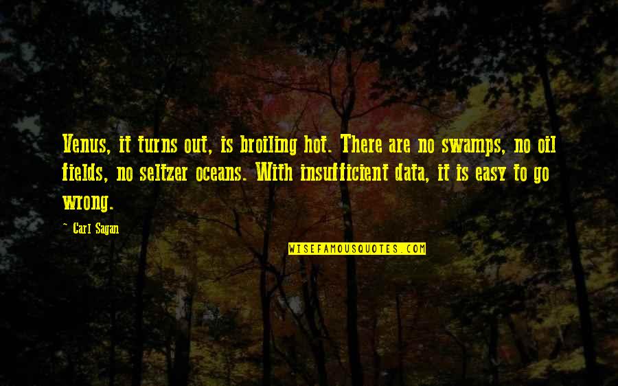 Oceans's Quotes By Carl Sagan: Venus, it turns out, is broiling hot. There