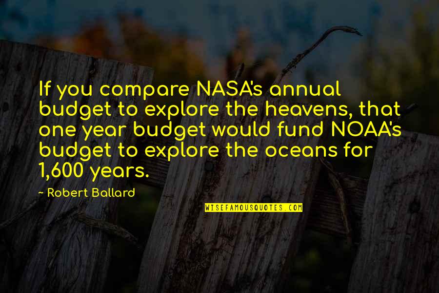 Oceans's Quotes By Robert Ballard: If you compare NASA's annual budget to explore