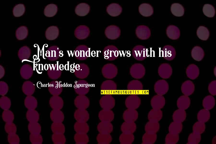 Ocho Toleran Quotes By Charles Haddon Spurgeon: Man's wonder grows with his knowledge.