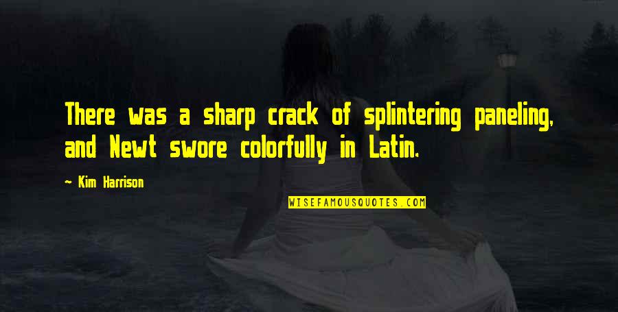 Ochres Pronunciation Quotes By Kim Harrison: There was a sharp crack of splintering paneling,