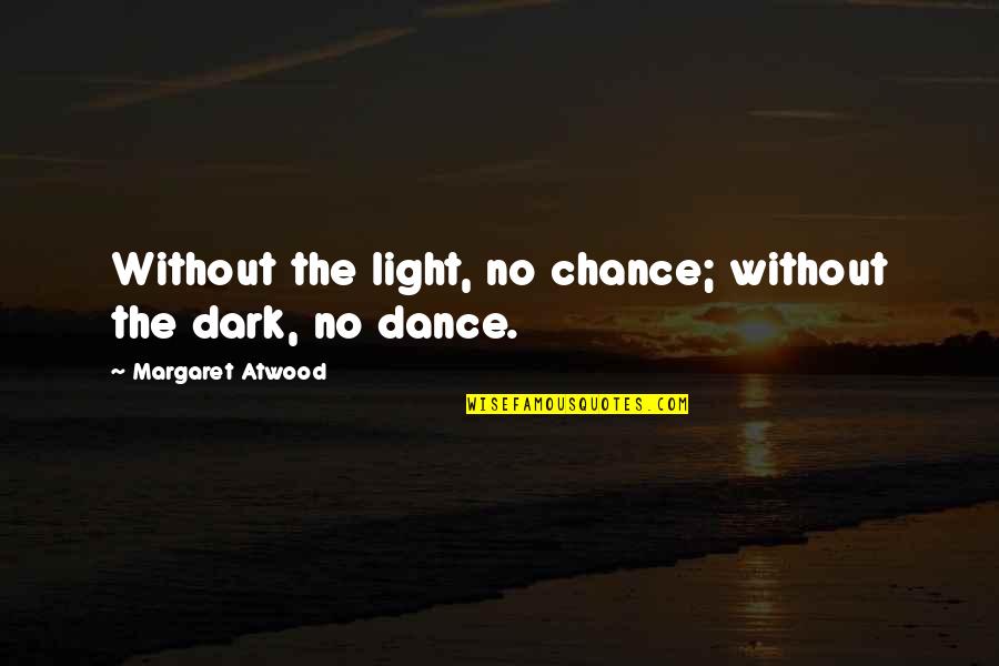 Ockerlund Construction Quotes By Margaret Atwood: Without the light, no chance; without the dark,