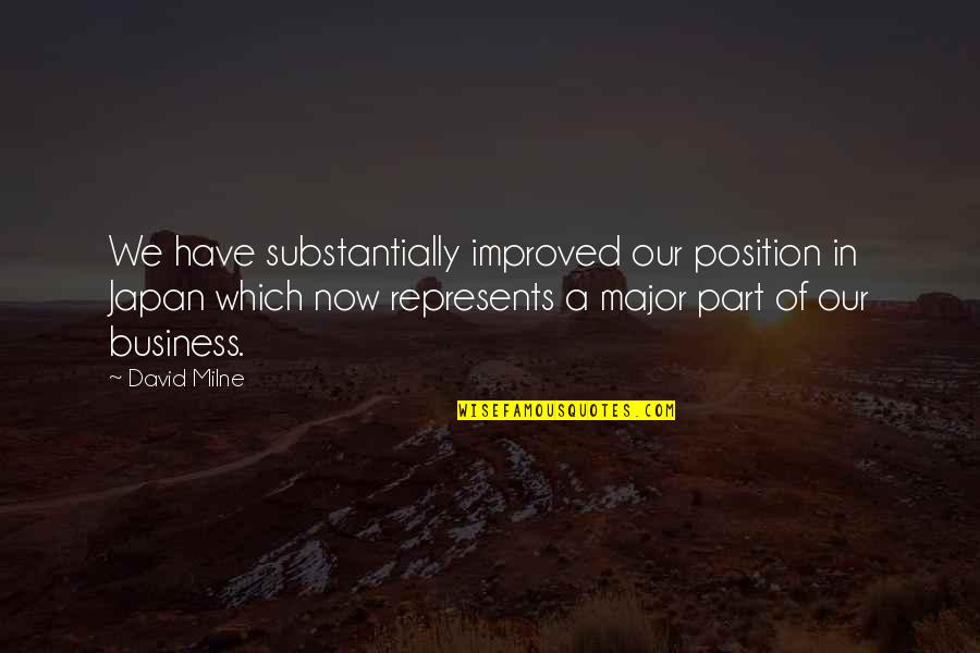 Oclokk Quotes By David Milne: We have substantially improved our position in Japan Oclokk Quotes By David Milne: We have substantially improved our position in Japan