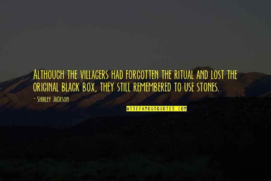 Octagons Shapes Quotes By Shirley Jackson: Although the villagers had forgotten the ritual and