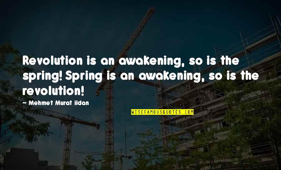October 15 Quotes By Mehmet Murat Ildan: Revolution is an awakening, so is the spring!