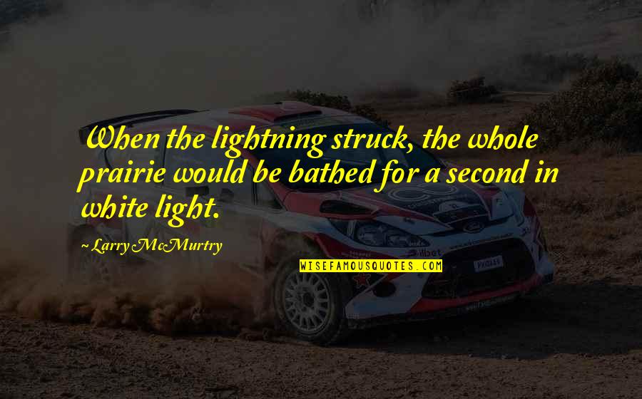 October 2013 General Conference Quotes By Larry McMurtry: When the lightning struck, the whole prairie would