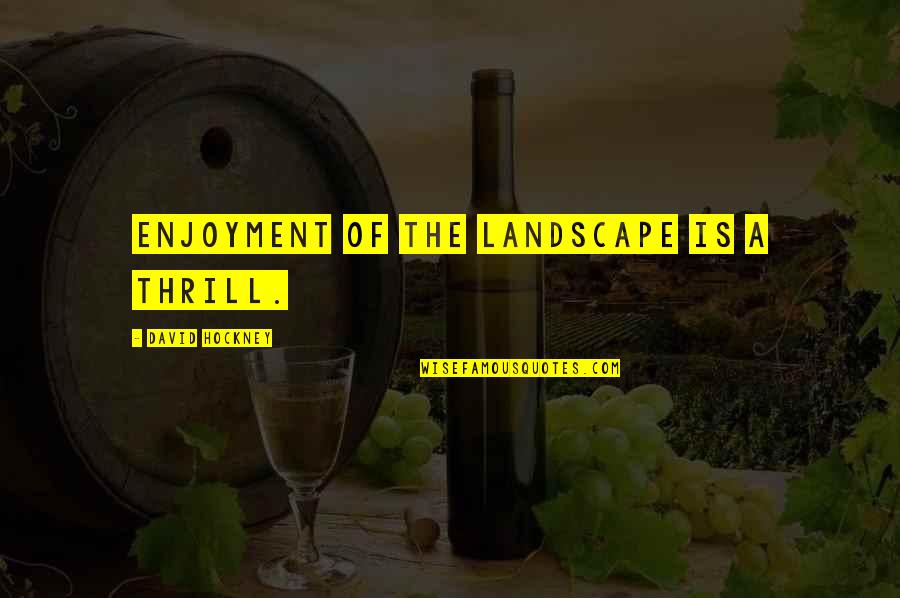 Ocurring Quotes By David Hockney: Enjoyment of the landscape is a thrill.