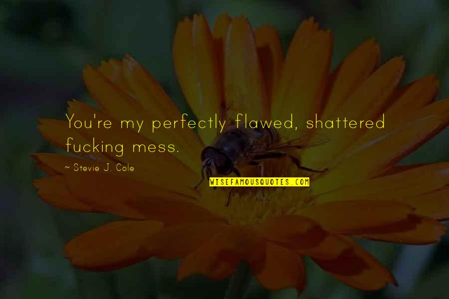 Odadas Quotes By Stevie J. Cole: You're my perfectly flawed, shattered fucking mess. Odadas Quotes By Stevie J. Cole: You're my perfectly flawed, shattered fucking mess.