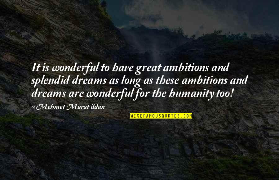 Odds Online Quotes By Mehmet Murat Ildan: It is wonderful to have great ambitions and