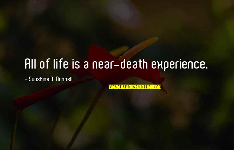 O'death Quotes By Sunshine O'Donnell: All of life is a near-death experience.