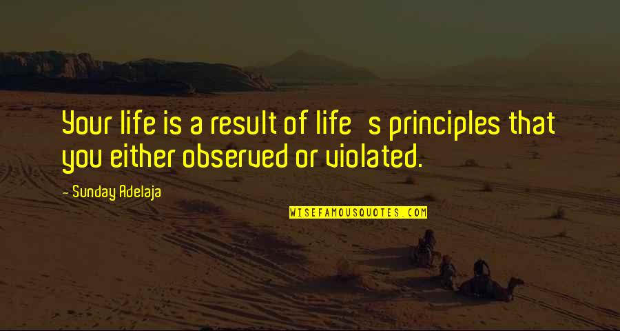 Odelic Japan Quotes By Sunday Adelaja: Your life is a result of life's principles