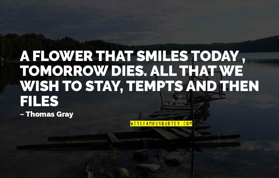 Odhiambo Tusker Quotes By Thomas Gray: A FLOWER THAT SMILES TODAY , TOMORROW DIES.