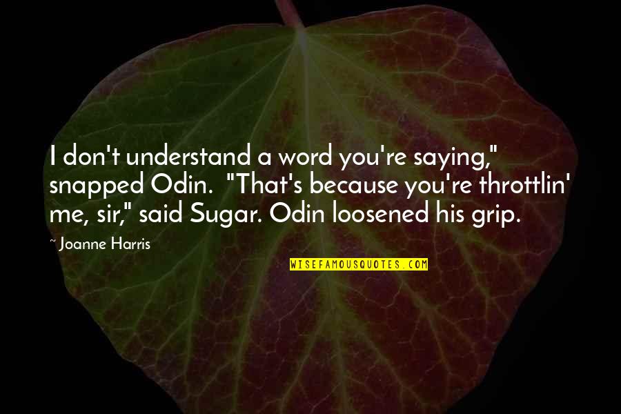 Odin Quotes By Joanne Harris: I don't understand a word you're saying," snapped