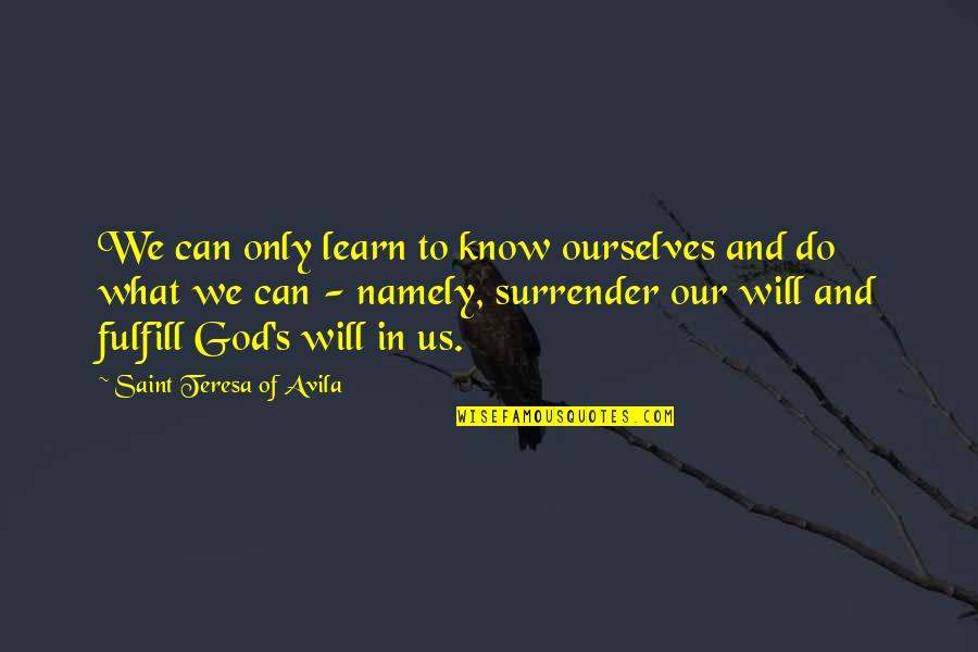 Odiosus Quotes By Saint Teresa Of Avila: We can only learn to know ourselves and