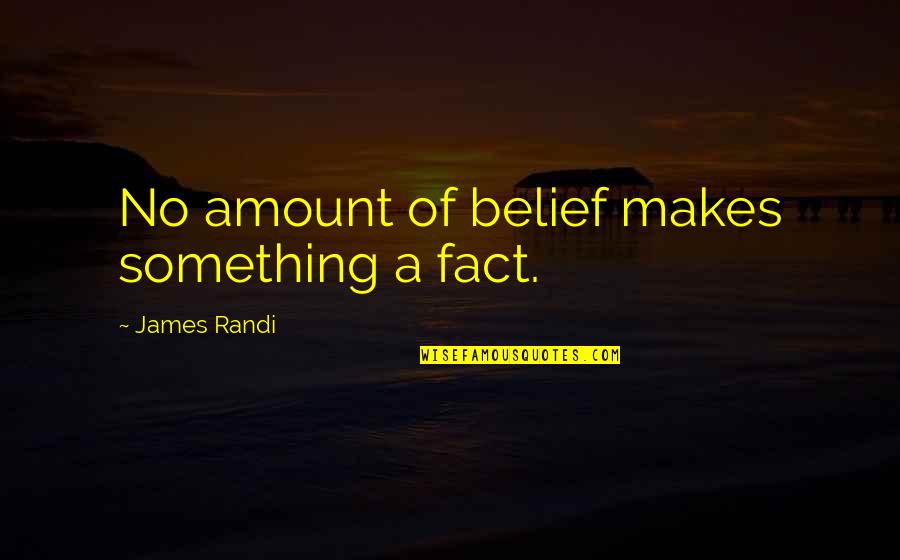 Odium Theologicum Quotes By James Randi: No amount of belief makes something a fact.