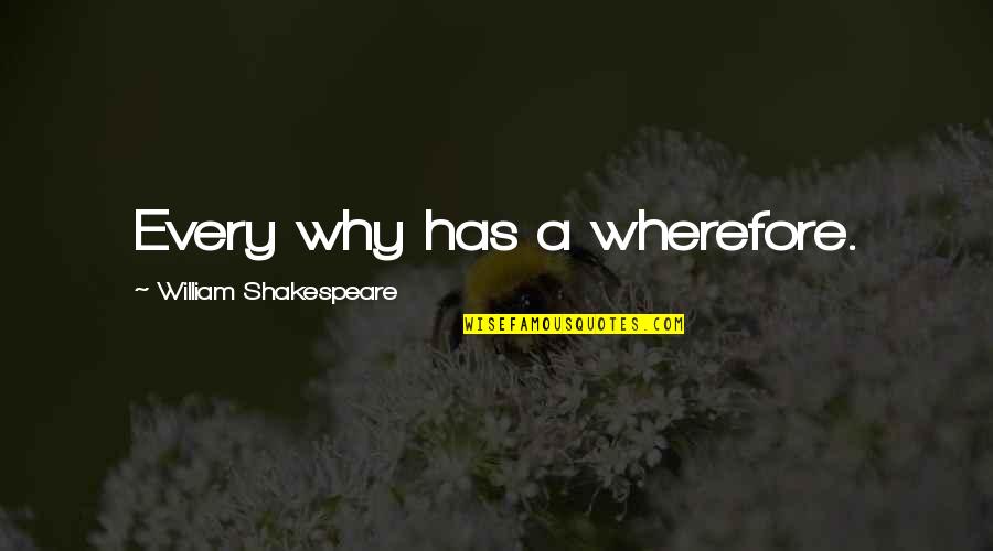 Odjig Art Quotes By William Shakespeare: Every why has a wherefore.