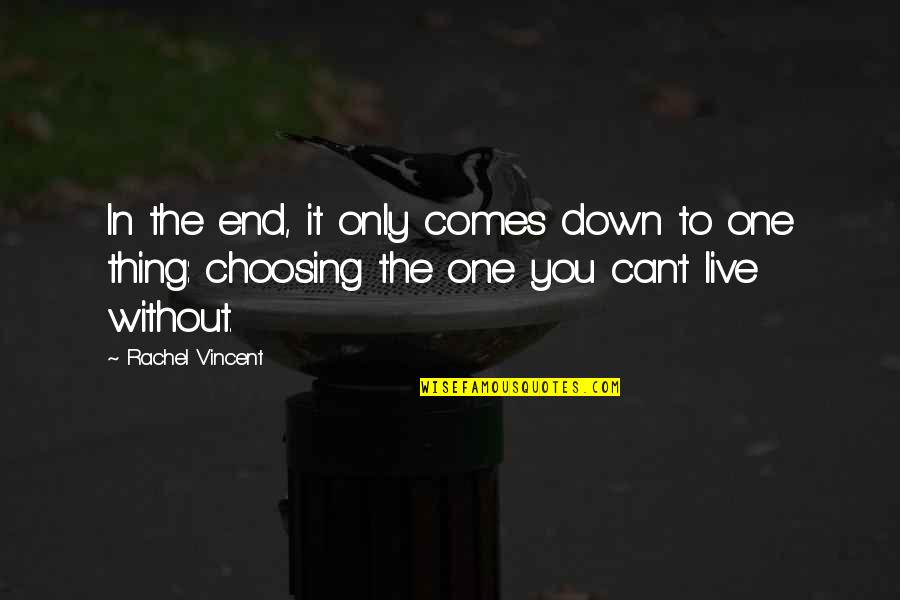 Odluciteln Predpony V Nemcine Quotes By Rachel Vincent: In the end, it only comes down to Odluciteln Predpony V Nemcine Quotes By Rachel Vincent: In the end, it only comes down to