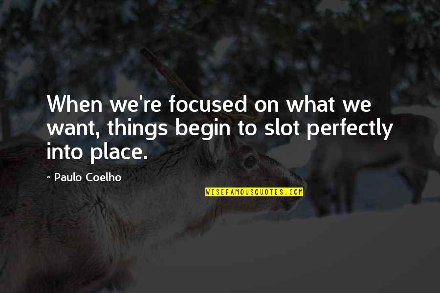 Odonata Quotes By Paulo Coelho: When we're focused on what we want, things
