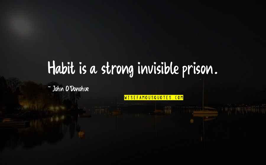 O'donohue Quotes By John O'Donohue: Habit is a strong invisible prison.