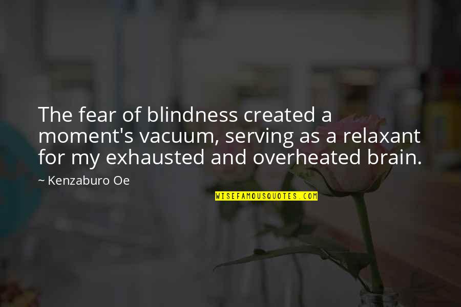 Oe Kenzaburo Quotes By Kenzaburo Oe: The fear of blindness created a moment's vacuum, Oe Kenzaburo Quotes By Kenzaburo Oe: The fear of blindness created a moment's vacuum,