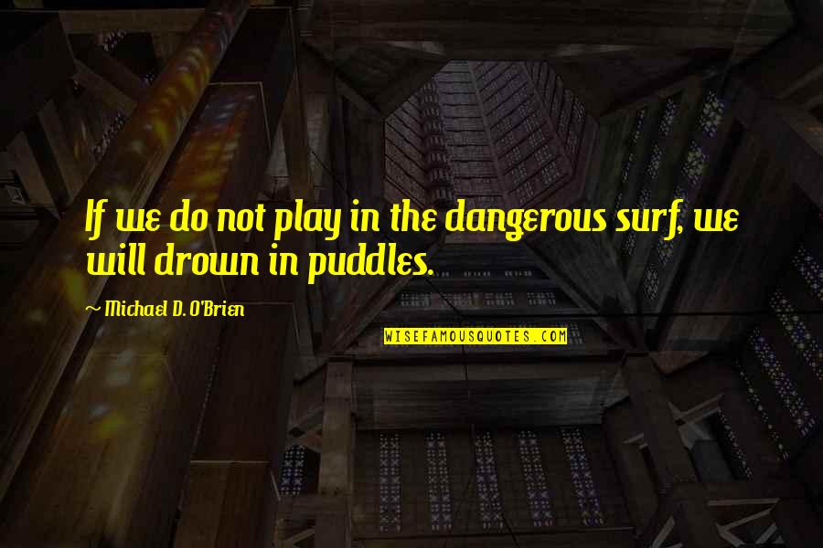 O'erlook'd Quotes By Michael D. O'Brien: If we do not play in the dangerous