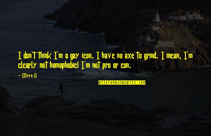 O'erspread Quotes By Steve-O: I don't think I'm a gay icon. I O'erspread Quotes By Steve-O: I don't think I'm a gay icon. I